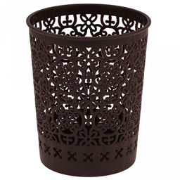 "Домашняя мода" Корзина пластмассовая для хранения "Марокко" д9,8см h12см, матовый пластик, цвет - шоколадный (Китай)