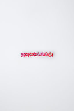 CHOKER ABALORIOS Y ESPEJOS / Fucsia