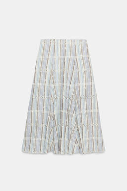 FALDA MIDI BORDADOS RAYAS / Multicolor - Zara фото 9