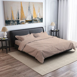 Пододеяльник 1,5 спальный 145х215см "Виши, беж", бязь "Комфорт" 121г/м2, хлопок 100%, упаковка "классическая" ПВХ 28х41см, "Домашняя мода" (Россия)