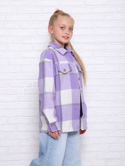 РБ012 Рубашка Бавария 2 (лиловый; белый) - Милаша фото 2