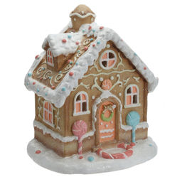 Фигурка декоративная "Домик" с подсветкой (АААх3, н/п), L28 W18 H30 см, 2в.