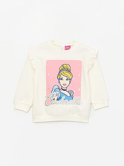 Bisiklet Yaka Sindirella Bask?l? Uzun Kollu K?z Bebek Sweatshirt ve Tayt - Waikiki фото 2