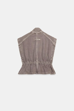 CHALECO Z1975 DENIM CUELLO SUBIDO / Marr?n vigor? - Zara фото 7