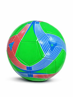 Мяч футбольный, размер 5, 280гр (RKJ-4714) светло-зеленый с красно-синим рисунком