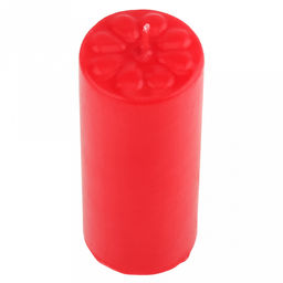 Свеча "Цилиндр" д4см, h10см, парафин, с декором, "Лепесточки", время горения 12,5 часов, красный (Россия)