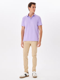 Джемпер мужской с воротником поло короткий рукав GREG G144-PO124T-SA1051 (сиреневый)  фото 5
