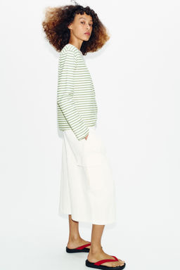 CAMISETA RAYAS MANGA LARGA / Raya verde - Zara фото 3