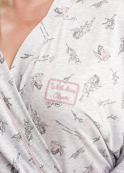 CLE LX15-1171 Халат жен. меланж св.серый/т.серый - Clever wear фото 8