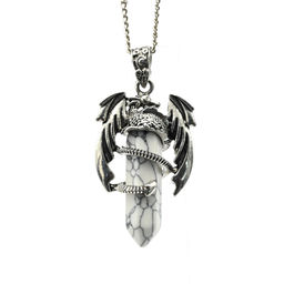 Подвеска Дракон 25*41мм с кахолонгом искусственным