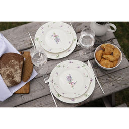 Тарелка фарфоровая десертная Доляна Лаванда, d=20,3 см, цвет белый  фото 13