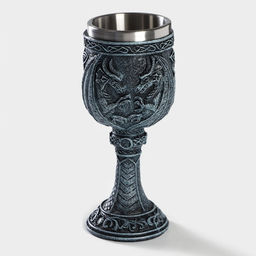 Бокал средневековый «Дракон», 200 мл, 8×19 см, нержавеющая сталь, синий