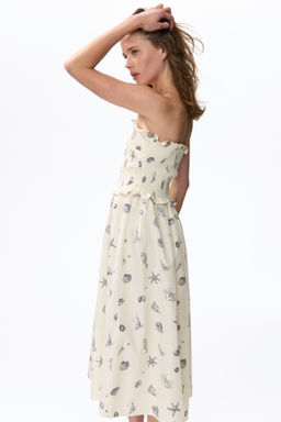 Vestido bandeau con cuerpo nido de abeja - H&m фото 4