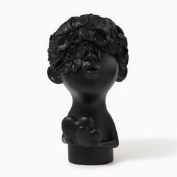 Бюст полистоун Фигура: Человек с сердцем, чёрная, 12?6.5?22 см