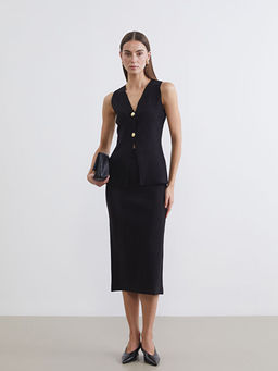 V Yaka Kad?n Triko Yelek