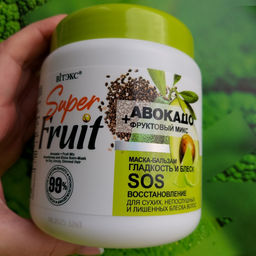 SuperFRUIT Авокадо+фруктовый микс Маска-бальзам д/волос Гладкость и Блеск SOS-восстановл., 450 мл