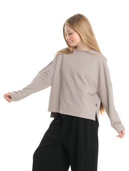 Свитшот для девочки однотонный 22-7685 серый - Mini maxi фото 12