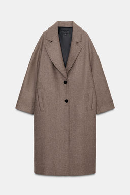 OVERSIZED COAT WITH WOOL AND CONTRAST CUFFS - Zara фото 7