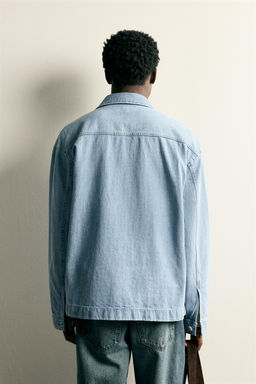 CAMISA DENIM BOXY FIT / Azul medio - Zara фото 3