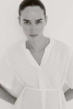 MAMA Vestido tunica en mezcla de lino