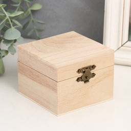 Цена за 6 шт. Шкатулка для росписи дерево «Квадрат», 6.5×8.5×8.5 см
