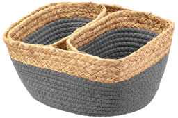 Набор 3 плетеных корзин 1 корзинка 30*25*14 см, 2 корзинки 22*14*12 см, серый - Elan gallery фото 4