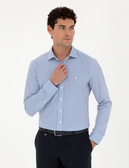 Mavi _izgili Ekstra Slim Fit Uzun Kollu G_mlek
