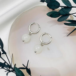 Серьги из белого Нефрита - Радуга самоцветов фото 2