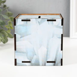 Деревянная копилка для денег «Ловец денег», куб, с надписью, 10×10×10 см