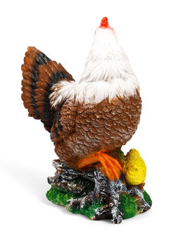 Садовая фигура из полистоуна «Курица с цыплятами», 42×17×30 см