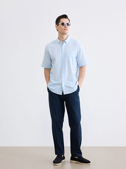 Regular Fit Keten Kar???ml? Erkek G?mlek