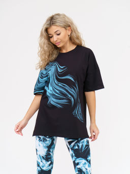 909 Костюм "черный/голубой"