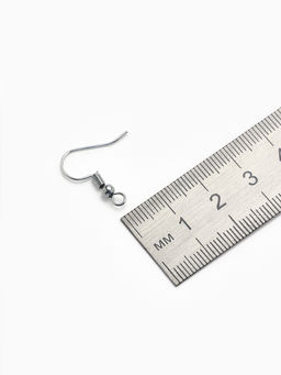 Цена за 5 шт. Швензы для сережек-крючки с бусиной (набор 5 пар), цвет серебро