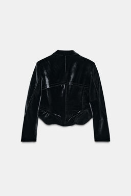 ZW COLLECTION LIMITED EDITION CROPPED VELVET BLAZER - Zara фото 3
