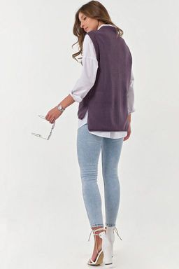 Жилет вязаный прямой с разрезам по бокам - Fly фото 8