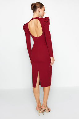 Trendyolmilla Siyah Vucuda Oturan Dokuma S?k Abiye Elbise TPRAW24EL00004  фото 6