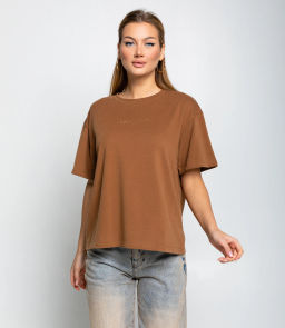 Футболка #КТ8037, коричневый