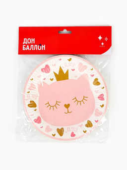 Цена за 2 шт. Тарелки одноразовые бумажные «Котёнок Принцесса», 18 см, 6 шт.