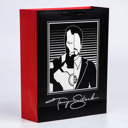 Пакет подарочный Tony Stark, 31×40×11 см, упаковка, Мстители