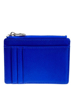 Картхолдер женский из натуральной кожи для пластиковых карт, цвет ярко синий