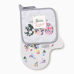 Набор кух. Доляна Яркой пасхи: варежка 20х28 см, прихватка 17х17 см, 35% хл, 65% пэ  фото 13