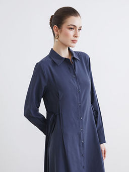 Beli Ba?lamal? Modal Kar???ml? G?mlek Elbise