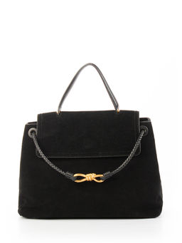 LACCOMA сумка Y2390-1F-черный натуральная замша, натуральная кожа полиэстер  фото 3