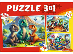 Puzzle 3 в 1 "Мир динозавров №6" 50, 70, 100 эл. (П-8449)