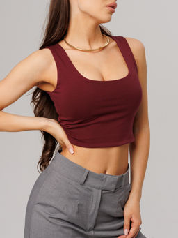 Женский укороченный топ Lingeamo темно-бордовый ЛТ-09 (28)  фото 3