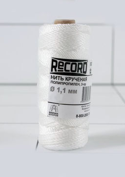 Нить крученая 3 пр. п/п ПП d=1,1 мм р/н 20 кгс цвет (150 м БК 4", Ц4"), арт. ПП 92