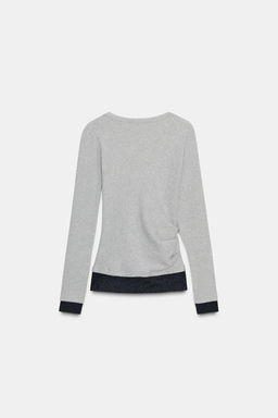 DRAPED MOCK LAYER T-SHIRT - Zara фото 3