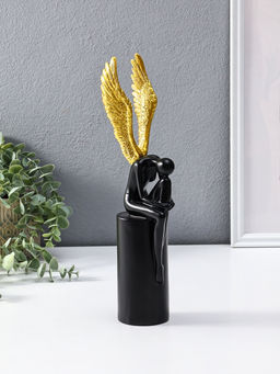 Сувенир полистоун "Ангел" чёрный с золотом 6х8,3х31 см