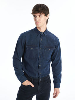 Regular Fit Uzun Kollu Erkek Jean G?mlek