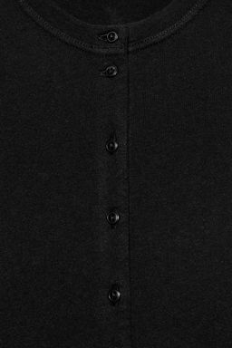 CAMISETA ALGOD?N 100% BOTONES / Negro - Zara фото 7